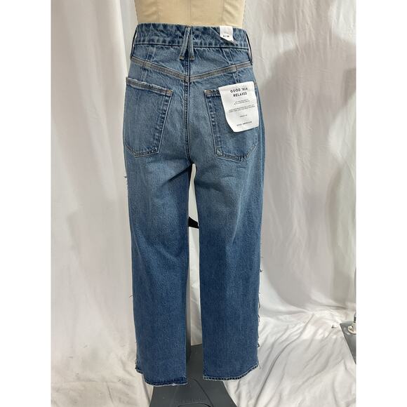Good American 'Good '90s' Blue Relaxed Denim Jeans Size 28 - Picture 2 of 4